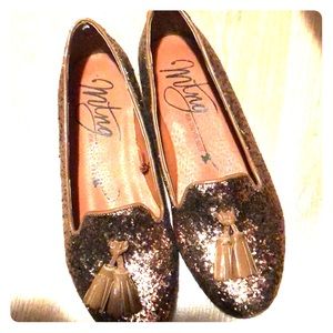 Rose gold loafers